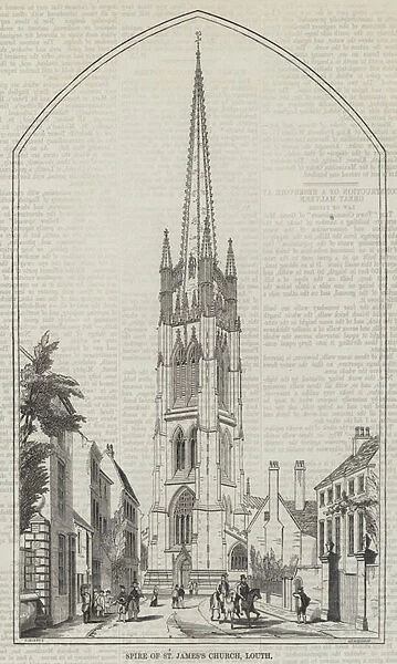 Spire of St Jamess Church, Louth (engraving)