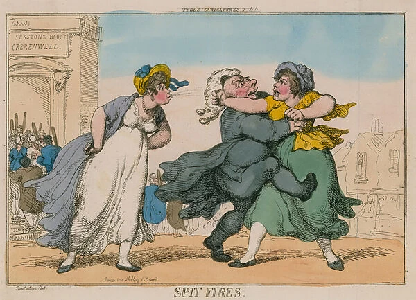 Spit Fires. Sessions House, Clerkenwell (coloured engraving)