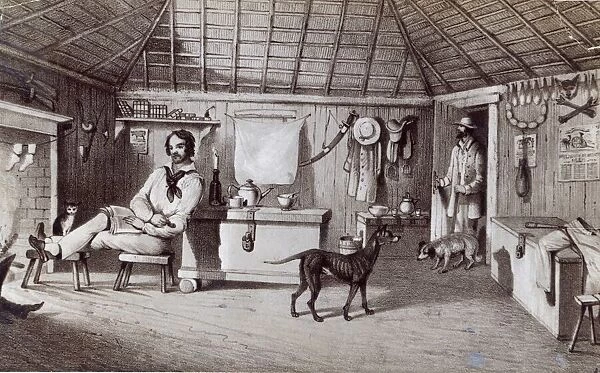 The Squatters First Home, c. 1847 (litho)