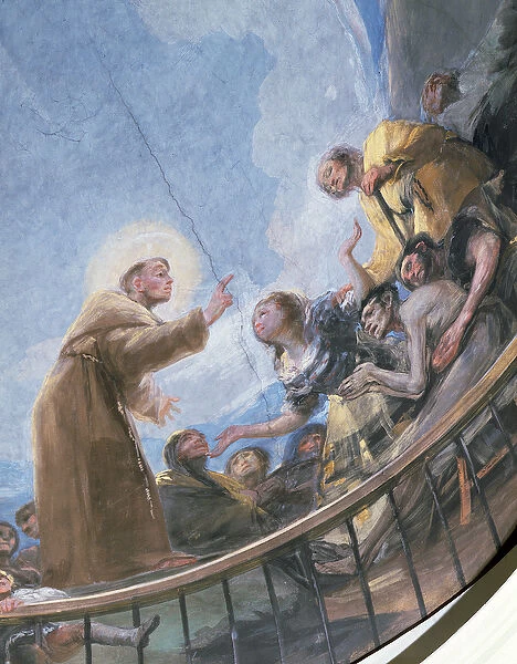St. Anthony Preaching, detail from the Miracle of St. Anthony of Padua, from the cupola