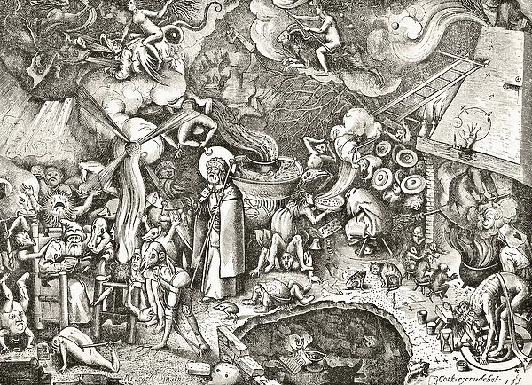 St. James the Elder combating the diabolical enchantments of a magician, engraved