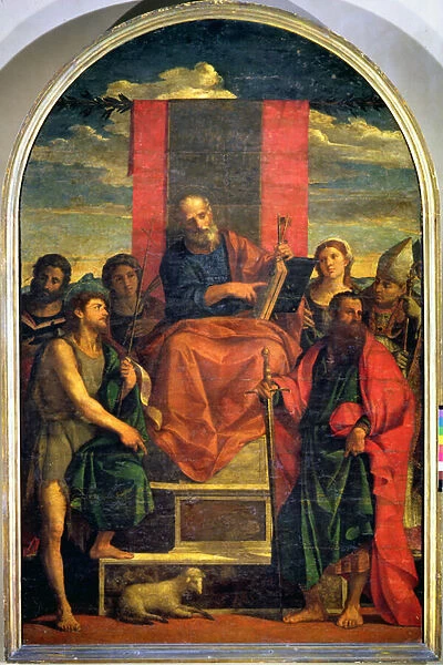 St. Peter Enthroned with Saints (oil on canvas)