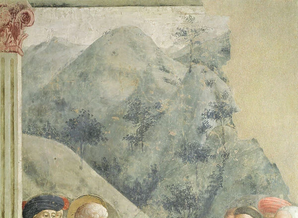 St. Peter Preaching in Jerusalem: Hilly Landscape, c. 1427 (fresco)