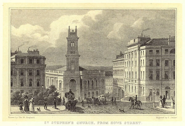 St Stephens Church, from Howe Street (engraving)