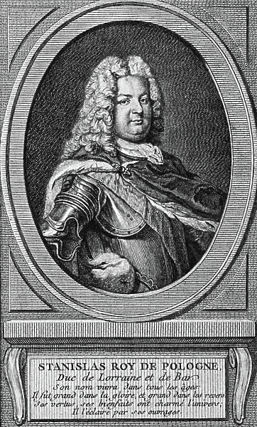 Stanislas 1st Leczinski (1677-1766) polish king 1704-1709, engraving