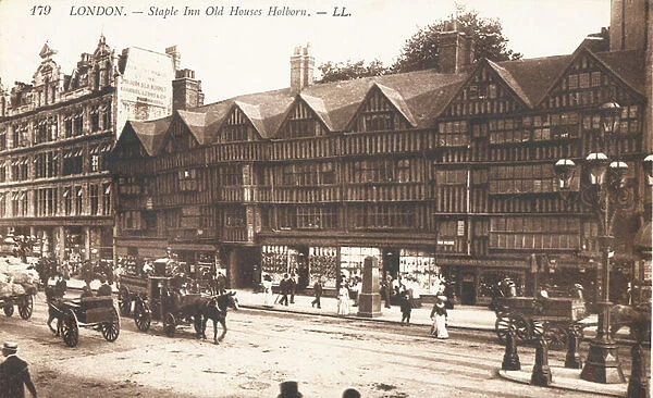 Staple Inn Old Houses in Holborn (b  /  w photo)