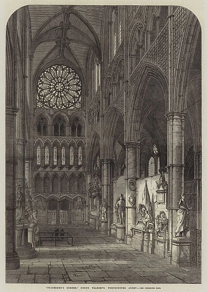 'Statesmens Corner, 'North Transept, Westminster Abbey (engraving)