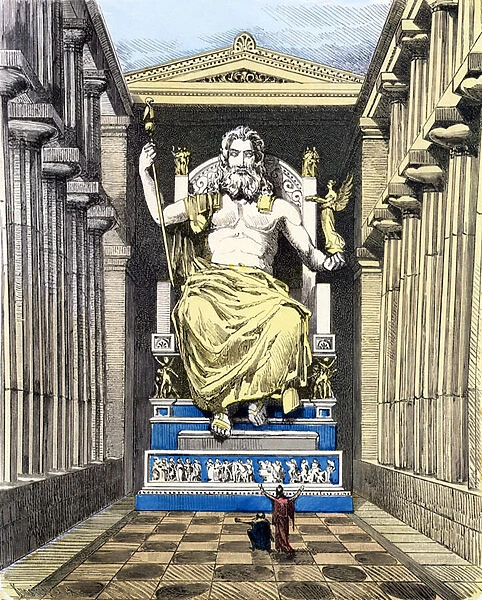 Statue of Olympian Zeus by Pheidias, from a series of the