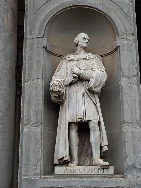 Statue, Pier Capponi, Florentine merchant, politician and general, Uffizi Gallery, Florence, Italy, Europe
