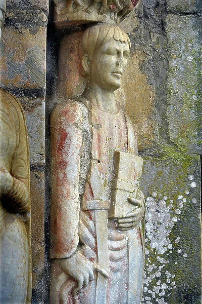 Statue of Saint Just - Basilique Saint Just (11th-12th century) in Valcabrere (Haute Garonne, Midi Pyrenees)