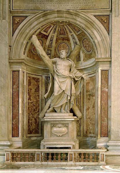 Statue of St. Andrew, at the base of the four pillars supporting the dome