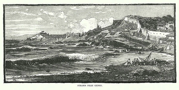 Strand near Genoa (engraving)