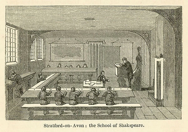 Stratford-on-Avon, the School of Shakspeare (engraving)