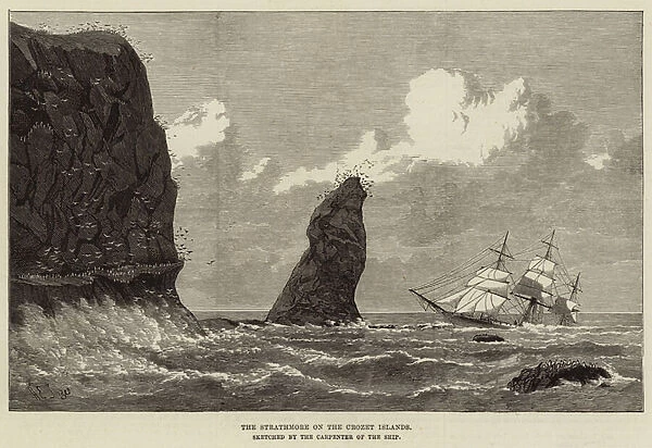 The Strathmore on the Crozet Islands (engraving)