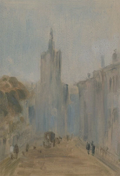 Street with Church and Figures previously attributed to J. M. W