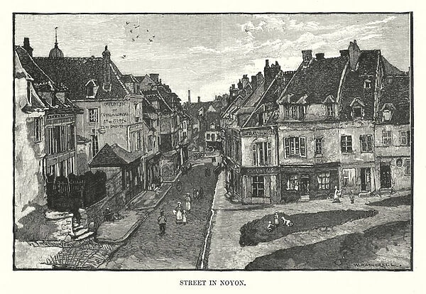 Street in Noyon (engraving)