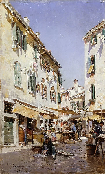 A Street Scene, 1885 (oil on panel)