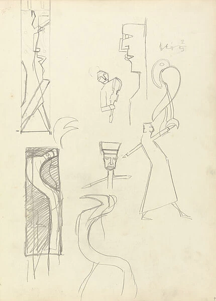 Study of Geometric Figures, for the Cave of the Golden Calf (graphite