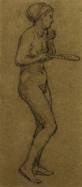Study for 'Shuttlecock', c. 1870 (chalk on paper)
