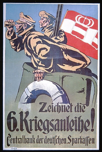 Subscribe to the Sixth War Loan, WWI German poster, 1914-18 (colour litho)
