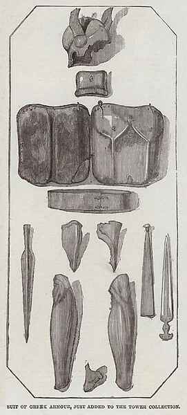 Suit of Greek Armour, just added to the Tower Collection (engraving)