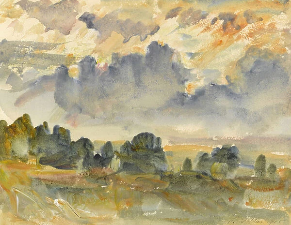 Sunset, 1915 (w  /  c on paper)