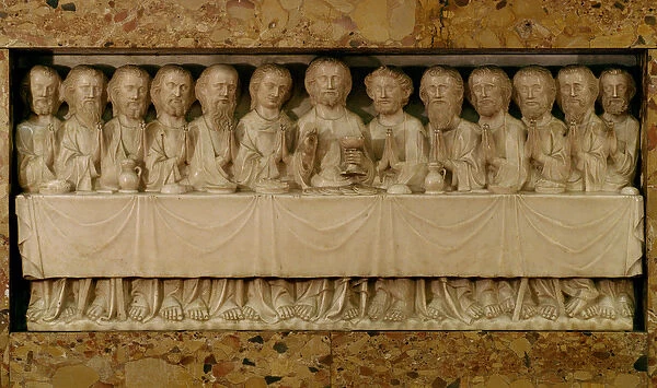 The Last Supper, c. 1340 (see also 252649) (marble)