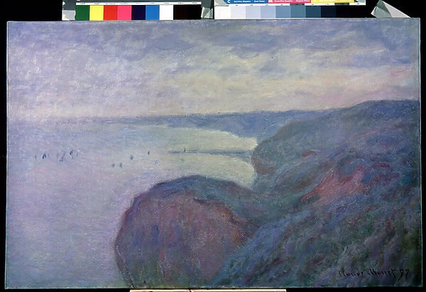 Sur la falaise pres de Dieppe. Peinture de Claude Monet (1840-1926), 1897. Huile sur toile. Impressionnisme. Dim : 65x100, 5cm. Musee de l Ermitage, Saint Petersbourg (Saint-Petersbourg)