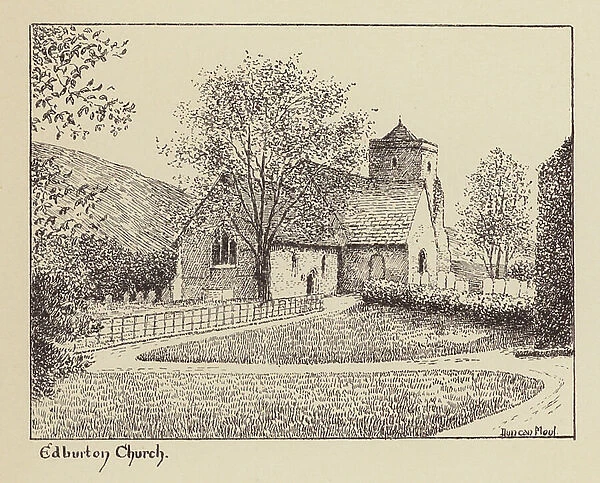 Sussex: Edburton Church (litho)