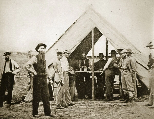 A Sutlers Tent (Army Store Keeper), June 1864 - April 1865 (b  /  w photo)