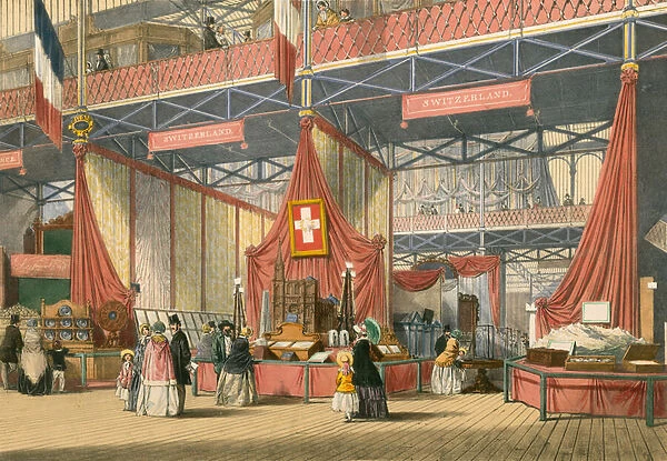 Swiss section of The Great Exhibition of 1851 (colour litho)