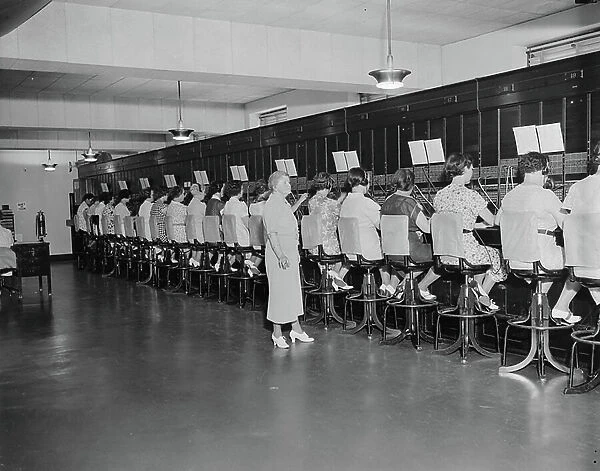 Switchboard Operators, U. S. Capitol Building, Washington DC, USA, July 1937 (b / w photo)