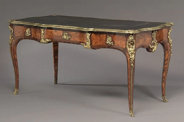 Table Desk (Bureau Plat), c. 1750-1760 (wood marquetry with gilt bronze mounts