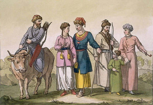 Taguri Tatars of the Crimea, from Costume dei... by Giulio Ferrario, c
