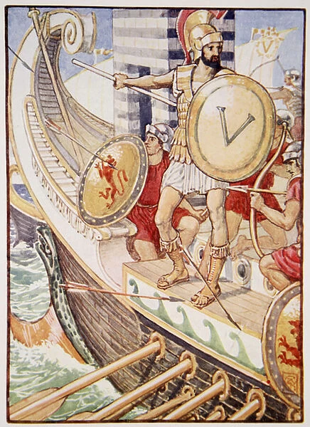 He became a target for every arrow, illustration from The Story of Greece by Mary