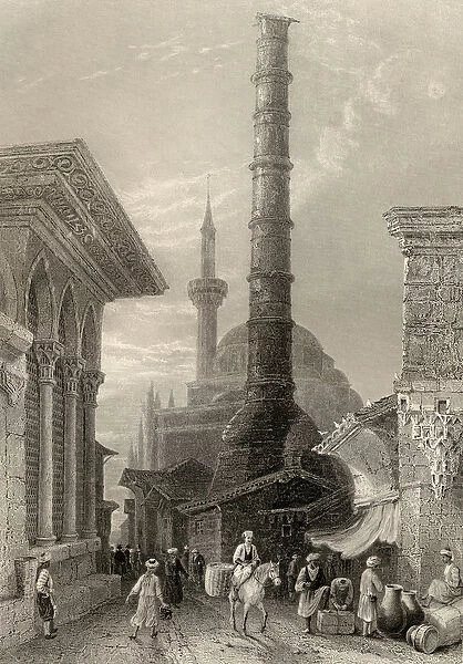 The Tchernberle Tash, Constantinople, Istanbul, Turkey, engraved by J. Carter (engraving)