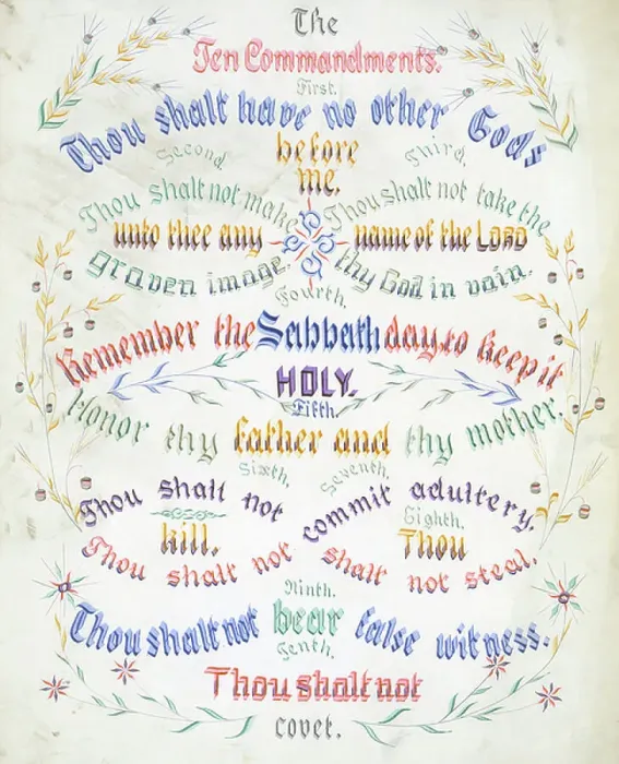 Framed Print : Print of The Ten Commandments, 1889 Framed Print : Print of The Ten Commandments, 1889