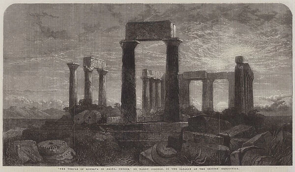 The Temple of Minerva in Aegina, Greece (engraving)