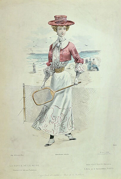Tennis Outfit, from La Revue de la Mode, 1900 (colour litho)