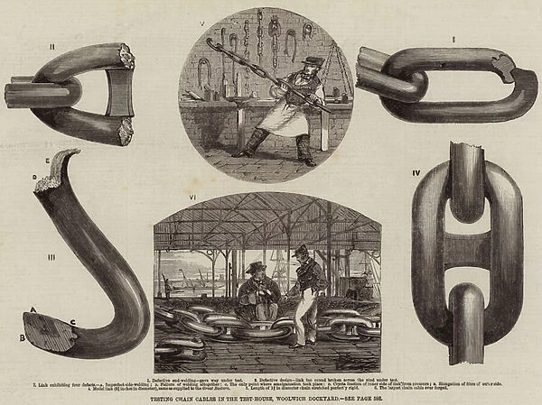 Testing Chain Cables in the Test-House, Woolwich Dockyard (engraving)