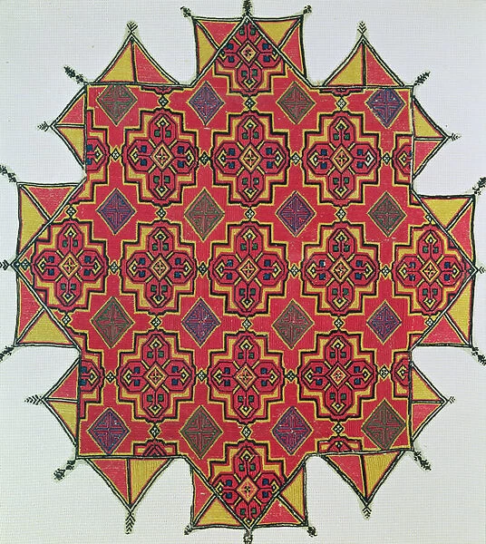 Textile with geometric pattern (needlework)