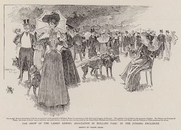 The Show of the Ladies Kennel Association in Holland Park, in the Judging Enclosure (litho)