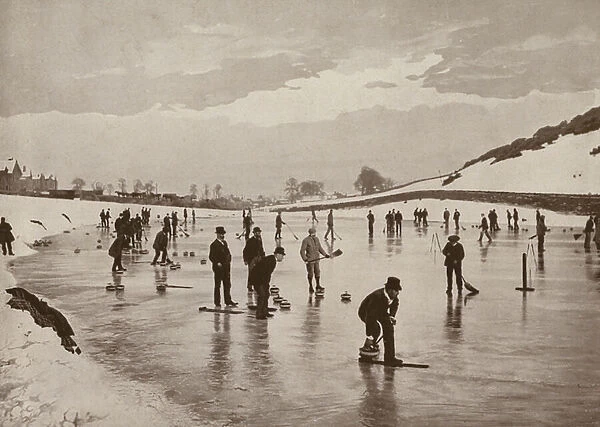 'The Roaring Game', or, Curling in Scotland (b  /  w photo)