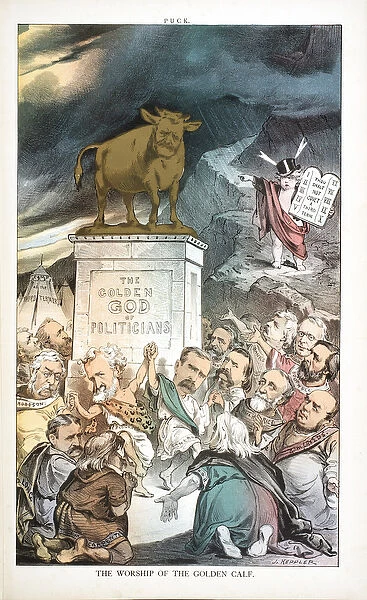 'The Worship of the Golden Calf', 1880 (colour litho)