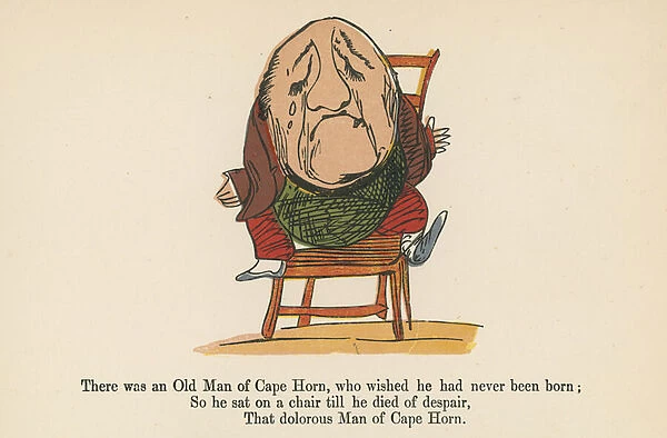 'There was an Old Man of Cape Horn, who wished he had never been born', from A Book of Nonsense, published by Frederick Warne and Co. London, c. 1875 (colour litho)