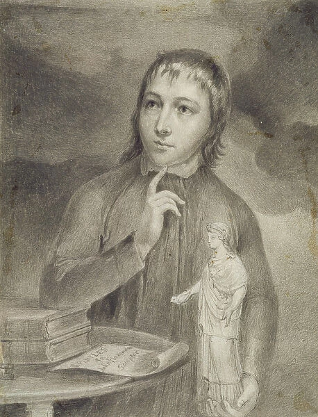 Thomas Alphonso Hayley, Half-Length Drawing, c. 1800 (graphite with grey b  /  c on paper)