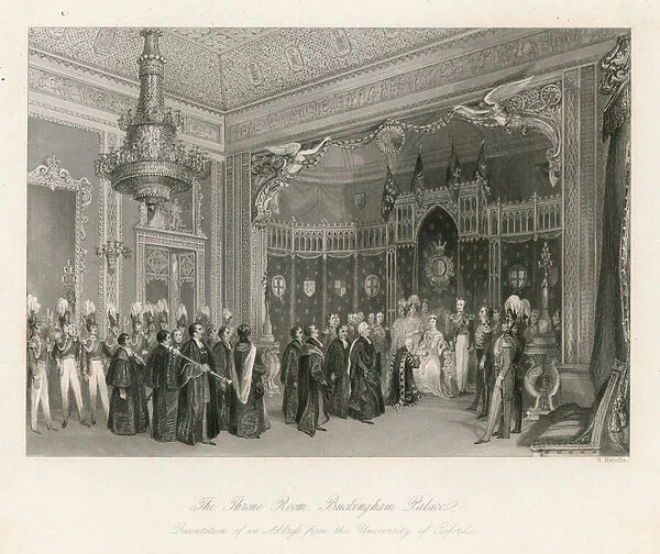 The Throne Room, Buckingham Palace (coloured engraving)