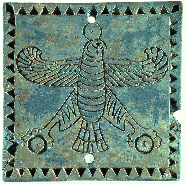 Tile depicting an eagle, 500-480 BC (glazed ceramic)