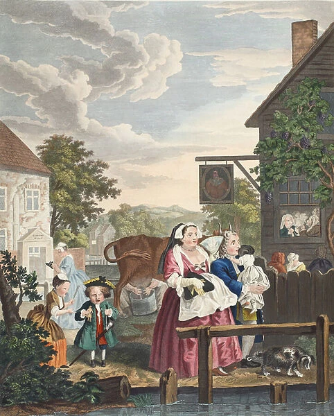 Times of day, Evening, illustration from Hogarth Restored