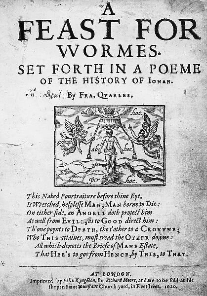 Title page to A Feast for Worms, set forth in a Poem of the History of Jonah